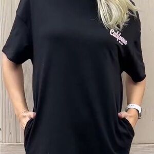 NEW- California Black Women's Short Sleeve Teeshirt Dress